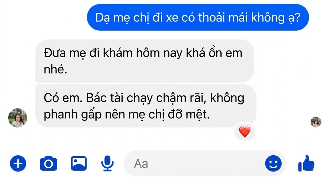 Khách khen chuyến đưa mẹ đi khám thoải mái, tài xế chạy êm